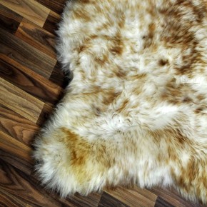 XL ÖKO Schaffell Fell weiß braun geflammt 115x80 Lammfell Fell #7562