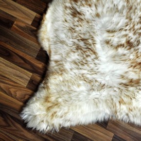 XL ÖKO Schaffell Fell weiß braun geflammt 115x80 Lammfell Fell #7564
