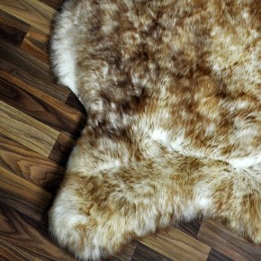 XXL ÖKO Schaffell Fell weiß braun geflammt 120x75 Lammfell Fell #7566