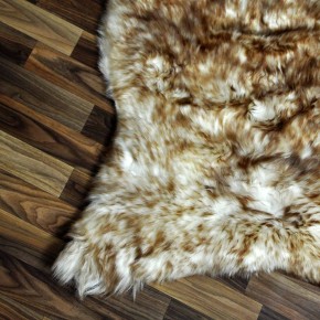 XL ÖKO Schaffell Fell weiß braun geflammt 115x75 Lammfell Fell #7571