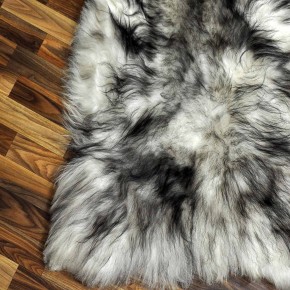 XXXL ÖKO Island Schaffell weiß schwarzbraun geflammt 135x85 #7600