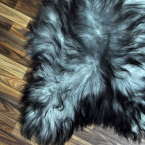 XXXL ÖKO Island Schaffell grau schwarzbraun 135x80 Unikat #7634