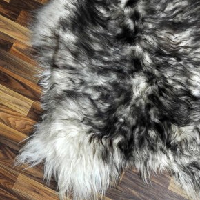 XXXL ÖKO Island Schaffell weiß schwarzbraun geflammt 135x90 II.Wahl #7640