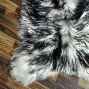 XXXL ÖKO Island Schaffell weiß schwarzbraun geflammt 130x85 #7654