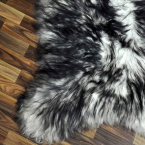 XXL ÖKO Island Schaffell weiß schwarzbraun geflammt 125x85 #7659