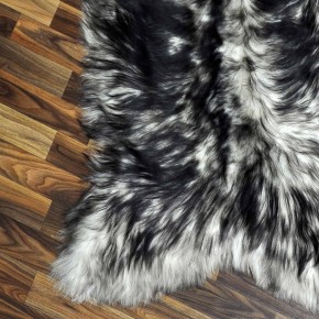 XXL ÖKO Island Schaffell weiß schwarzbraun geflammt 125x80 #7660