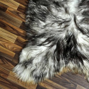 XXL ÖKO Island Schaffell weiß braun geflammt 125x80 #7664