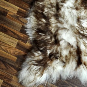 XXXL ÖKO Island Schaffell weiß braun geflammt 135x85 #7675