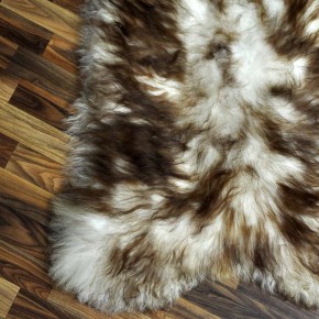 XXXL ÖKO Island Schaffell weiß braun geflammt 130x85 #7685