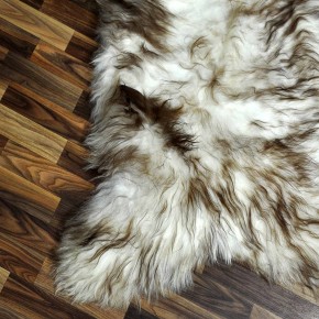XXXL ÖKO Island Schaffell weiß braun geflammt 140x80 #7692