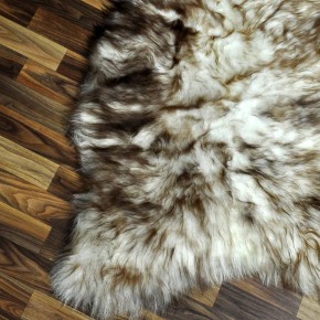 XXL ÖKO Island Schaffell weiß braun geflammt 125x80 #7694