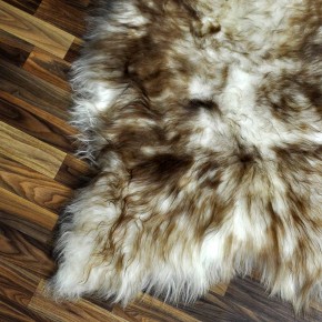 XXL ÖKO Island Schaffell weiß braun geflammt 125x80 #7699