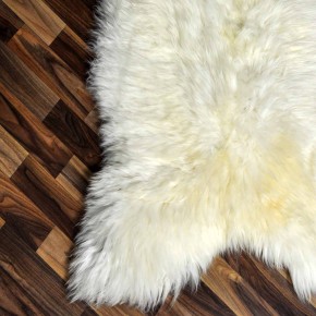 XXL ÖKO echtes Schaffell Lammfell weiß braun 125x75 #7864