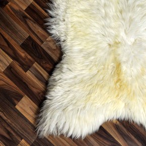 XXL ÖKO echtes Schaffell Lammfell weiß braun 120x75 #7867