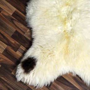 XXL ÖKO Schaffell Lammfell weiß braun 120x75 Hundebett Tierbett #7871