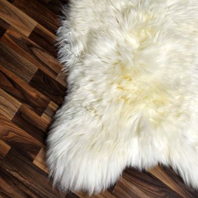 XXL ÖKO echtes Schaffell Lammfell weiß braun 125x75 #7889