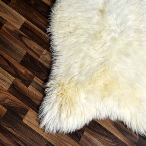XL ÖKO echtes Schaffell Lammfell weiß braun 115x70 #7903