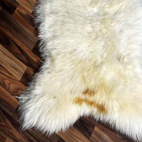 XL ÖKO Schaffell Lammfell weiß braun 115x75 Hundebett Tierbett #7920