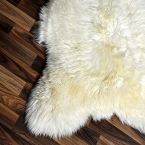 XXL ÖKO echtes Schaffell Lammfell weiß braun 120x75 Geschenk #7924