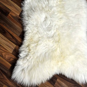 XXL ÖKO echtes Schaffell Lammfell weiß braun 120x70 Geschenk #7927
