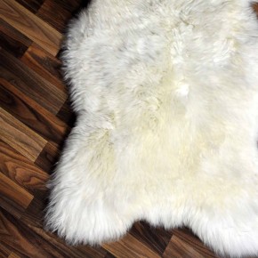 XXL ÖKO echtes Schaffell Lammfell weiß braun 120x75 Geschenk #7930