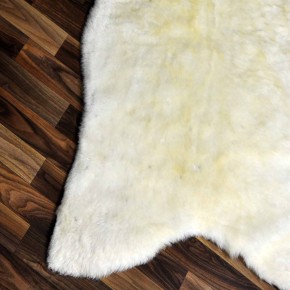 XXL ÖKO Lammfell Schaffell Fell weiß braun 120x75 geschoren #7953