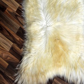 XXL ÖKO echtes Schaffell Lammfell weiß braun 125x70 Geschenk #7955