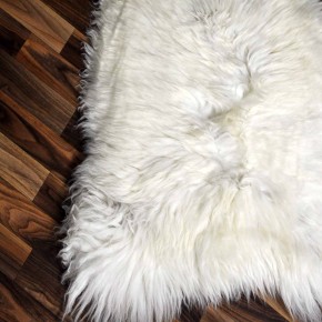 XXL ÖKO echtes Schaffell Lammfell weiß braun 120x70 Geschenk #7956