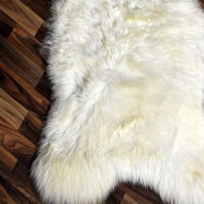 XXL ÖKO echtes Schaffell Lammfell weiß braun 115x75 Geschenk #7963