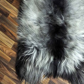 XXXL ÖKO Island Schaffell grau schwarzbraun 140x85 riesig #8063 XXXL ÖKO Island Schaffell grau schwarzbraun 140x85 riesig #8063