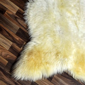 XXL ÖKO Schaffell Lammfell beige braun 125x80 Hundebett #8097