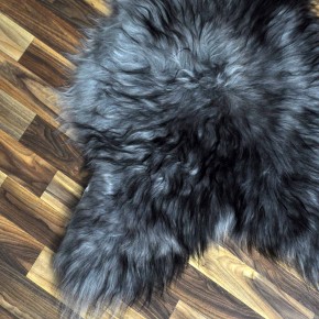 XL Island Schaffell grau schwarz geflammt 110x70 Krampus #8152