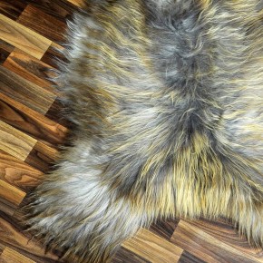 XXXL ÖKO Island Schaffell grau braun 130x75 Krampus #8190