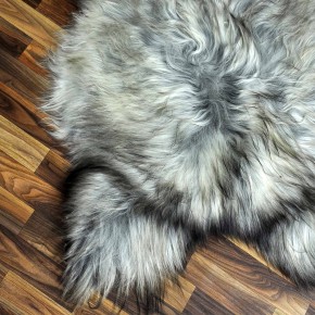 XXXL ÖKO Island Schaffell grau schwarzbraun 125x80 Lammfell #8214