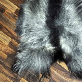 XXL ÖKO Island Schaffell grau schwarzbraun 120x75 Lammfell #8218