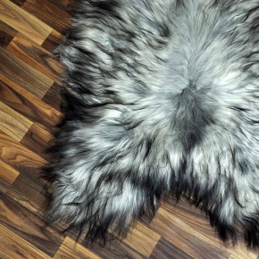 XXL ÖKO Island Schaffell grau schwarzbraun 125x80 Lammfell #8224