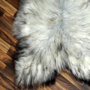 XXL ÖKO Island Schaffell grau schwarzbraun 120x85 Lammfell #8230