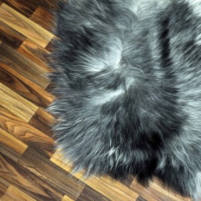 XXL ÖKO Island Schaffell grau schwarzbraun 120x70 Lammfell #8231
