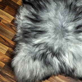 XXL ÖKO Island Schaffell grau schwarzbraun 120x80 Lammfell #8233