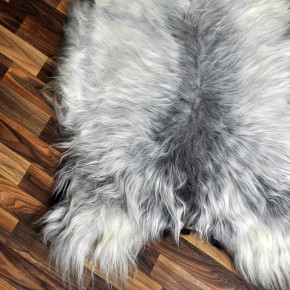 XXL ÖKO Island Schaffell grau schwarzbraun 120x80 Lammfell #8234