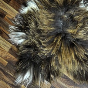 XXL ÖKO Island Schaffell Lammfell rost braun weiß 125x80 #8246