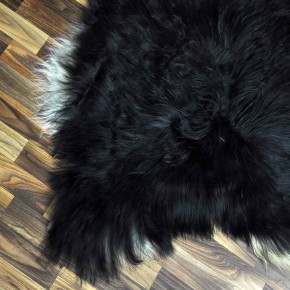 XL ÖKO Island Schaffell schwarzbraun weiß 125x80 Unikat Krampus #8252