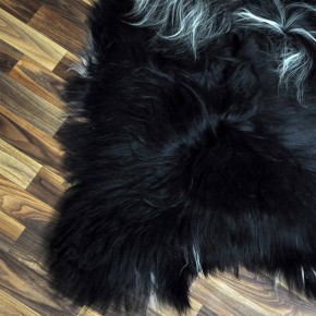 XXXL ÖKO Island Schaffell schwarzbraun weiß 135x85 Unikat Krampus #8253