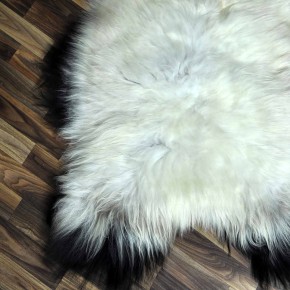 XXL ÖKO Island Schaffell beige schwarzbraun 120x85 Krampus #8257