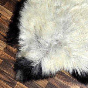 XXL ÖKO Island Schaffell beige schwarzbraun 120x80 Krampus #8262