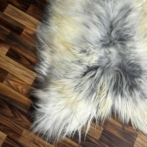 XXL ÖKO Island Schaffell grau beige 125x90 Lammfell #8267