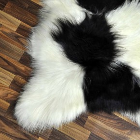 XL ÖKO Island Schaffell beige schwarzbraun 115x80 Lammfell #8278