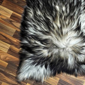 XL ÖKO Island Schaffell grau schwarzbraun 115x75 Lammfell #8289