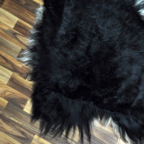 XXL ÖKO Island Schaffell schwarzbraun weiß 120x80 #8312
