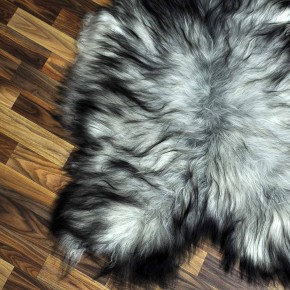 XXXL ÖKO Island Schaffell grau schwarzbraun 130x85 Lammfell #8328